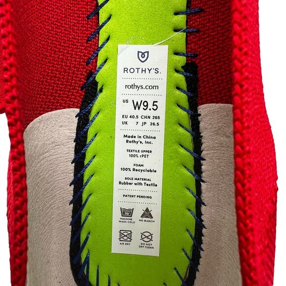 Rothy’s The Point in Red Women’s Size 9.5 New - Picture 10 of 10